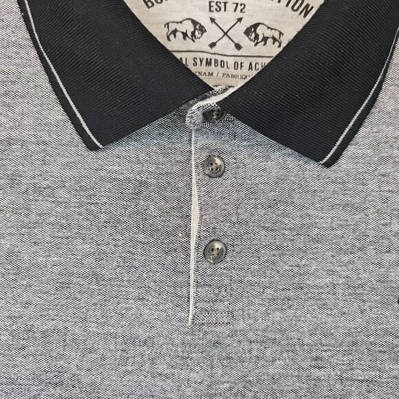 Buffalo David Bitton Polo Shirt Mens XXL Heather Gray/Black Trim Short Sleeve - Picture 3 of 9